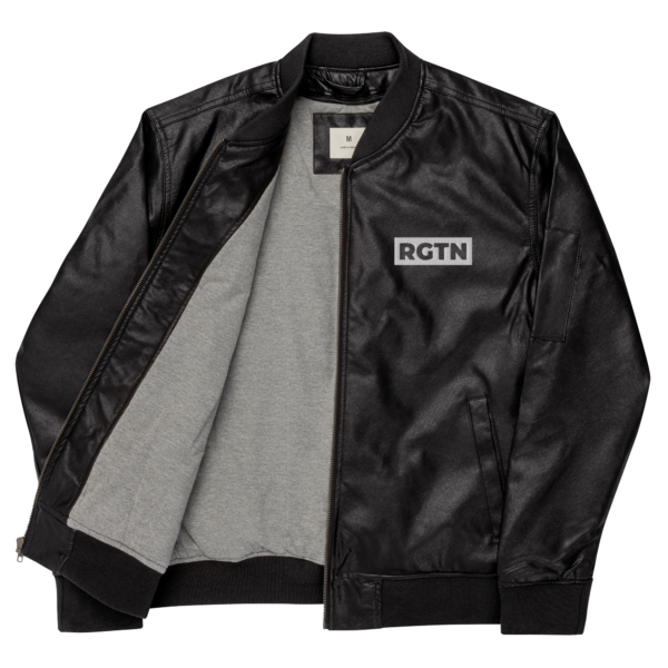 Leather Bomber Jacket - Image 2
